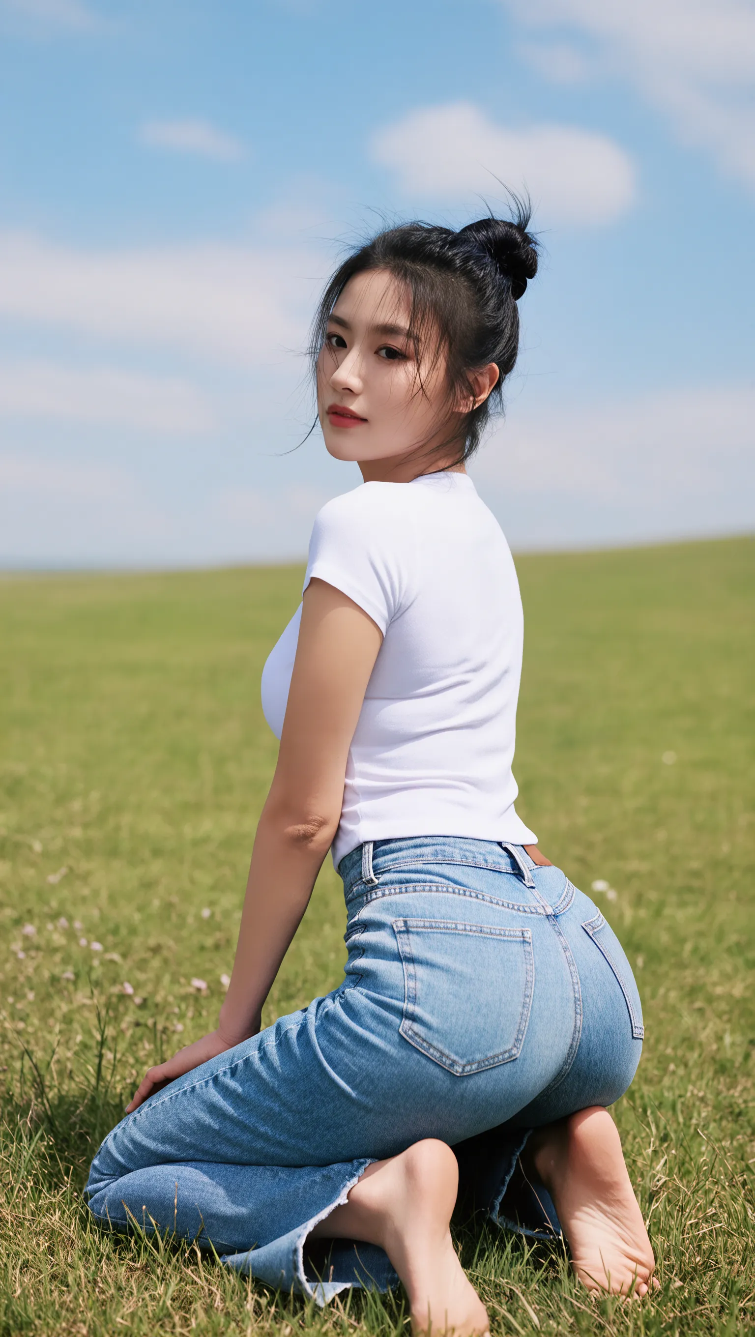 🌿夏日草坪写真 | 简约穿搭也能美出高级感  蓝天白云下的治愈系画面...