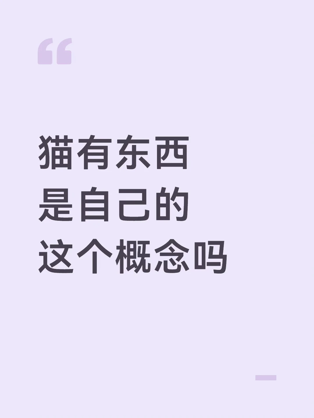 猫🤔有东西是自己的这个概念吗