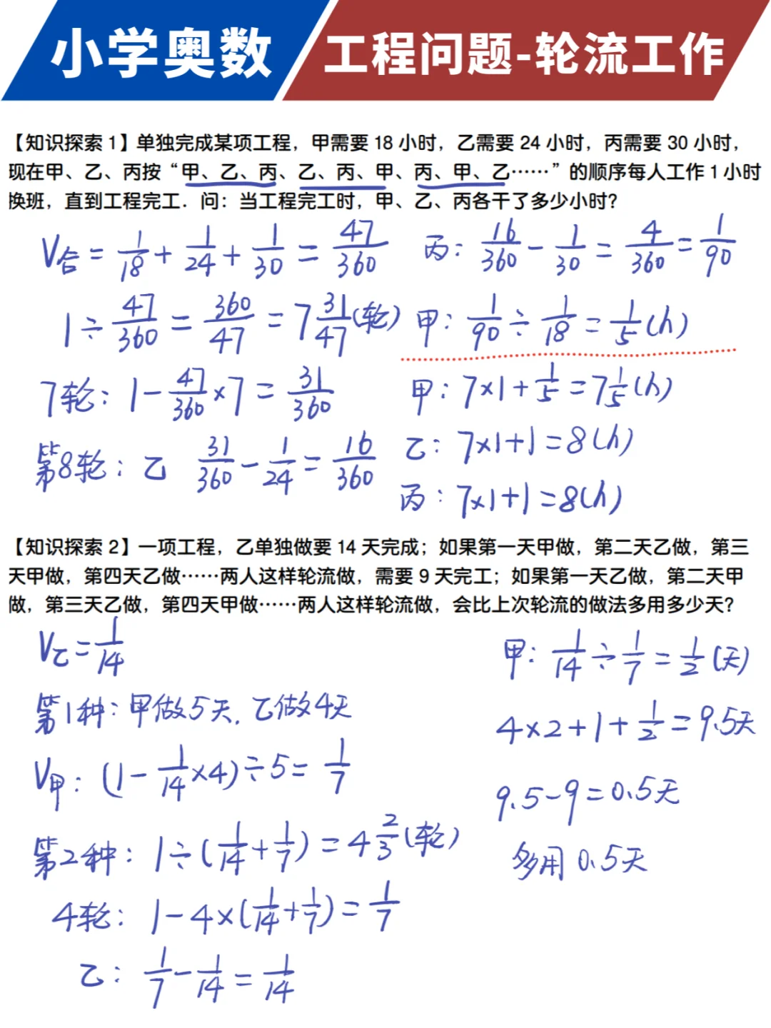 假期学习：一天搞定一个知识难点-工程问题