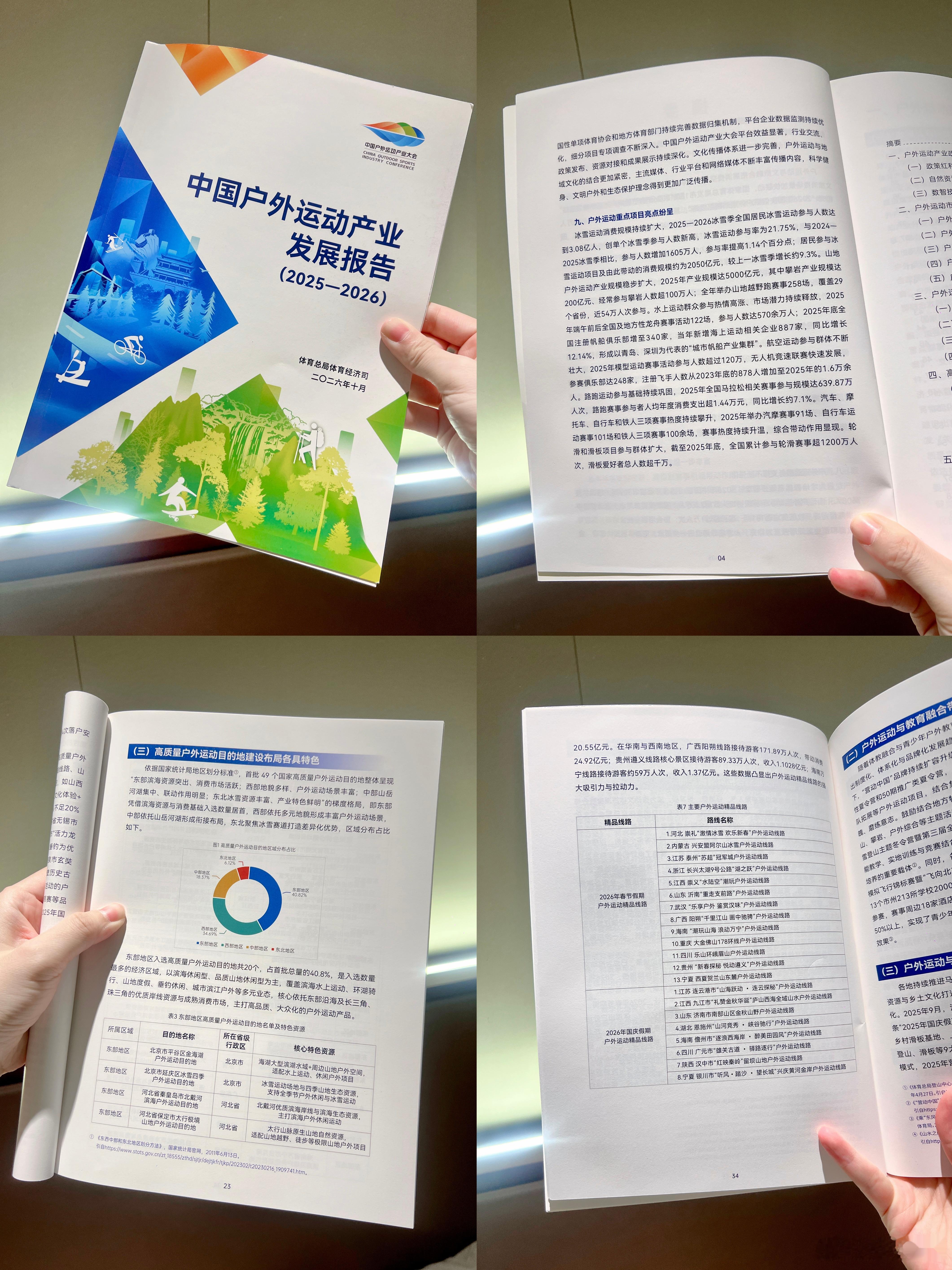 📌2026中国户外运动产业大会｜还将持续两天！
在本次中国户外运动产业大会的开幕式现场，听到一组产业数据，真的又惊喜又感慨：冰雪运动单雪季参与人数突破3.08亿；山地户外产业规模达到5000亿；龙舟、帆船这类水上运动热度持续走高；马拉松、越野跑、滑板、航空模型、无人机竞速，各个赛道都有海量 ​