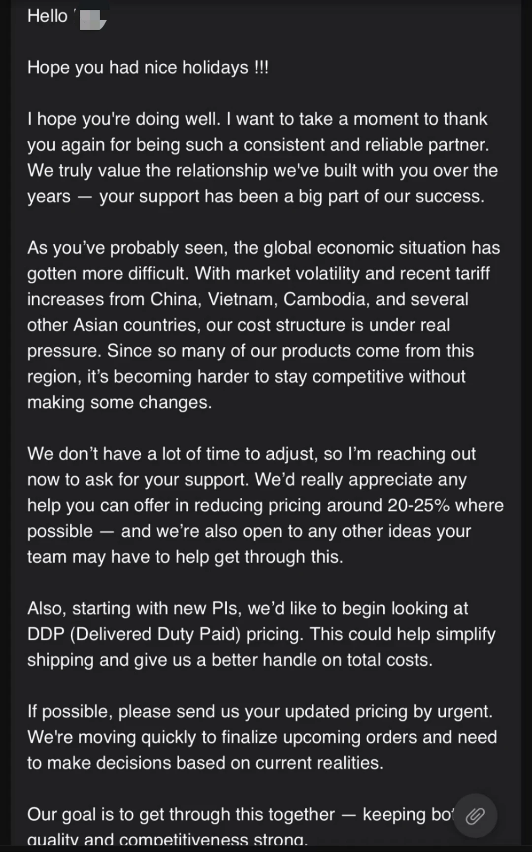 惊！！美国客户一早的邮件