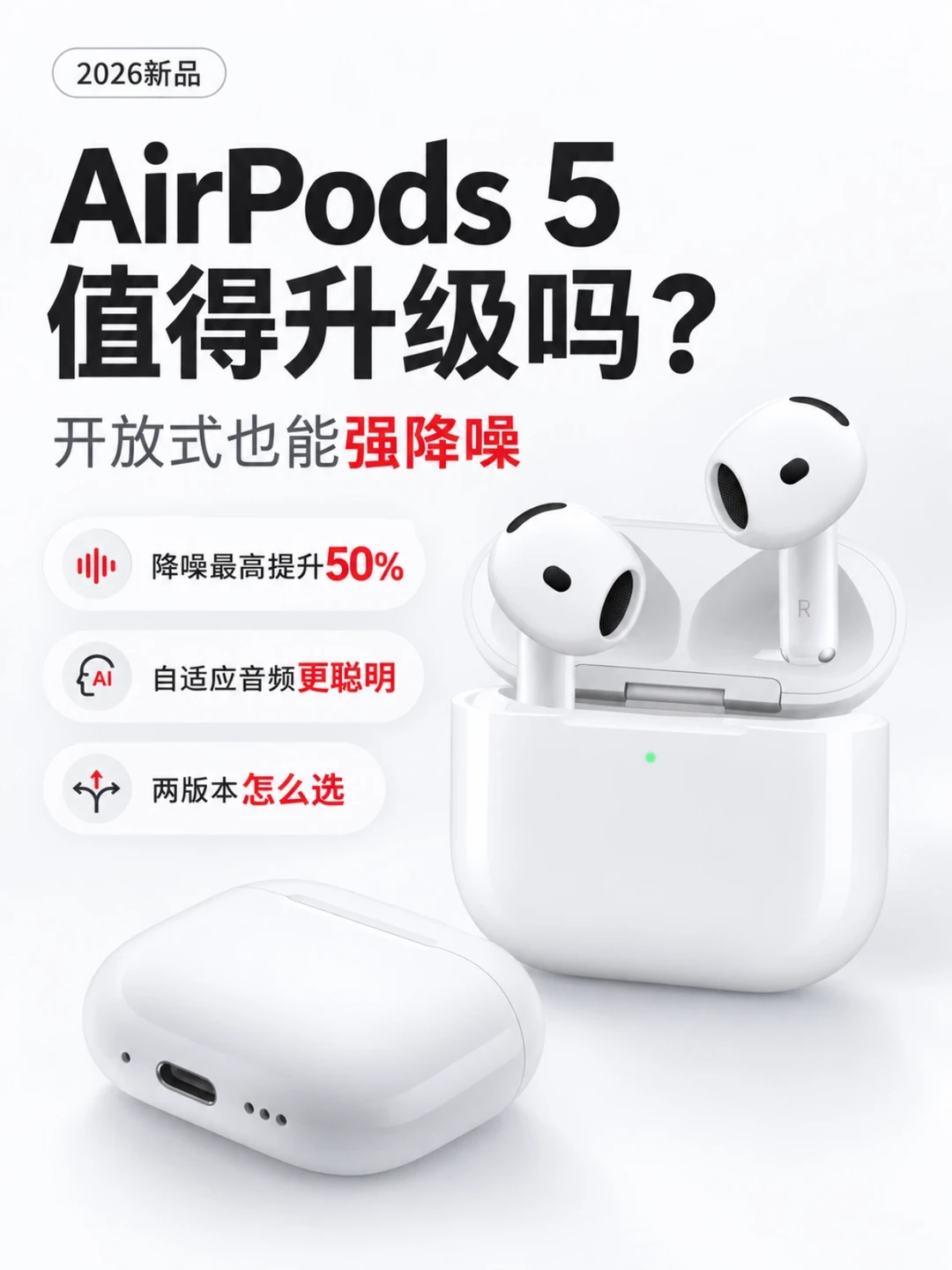  AirPods5：开放式降噪直接提升50%