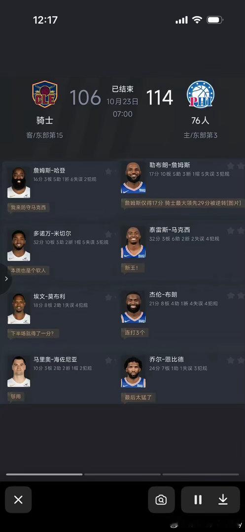 BS，👍🏻#徐静雨谈76人逆转骑士#老詹都42岁底薪了也就是个辅助角色虽然表现也可以值得表扬，但现在队友确实强还得靠他们发挥，还是不要抢功免得招黑。 ​