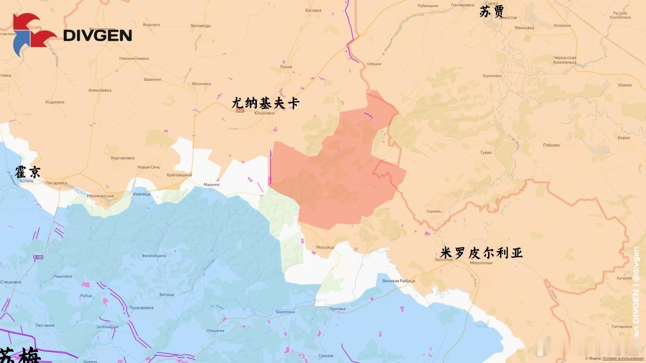 苏梅两个突出部已经完全连上
来源：DIVGEN 🚩 Карта СВО
#俄罗斯32座最大炼油厂中28座遭袭##俄乌局势新进展##俄军凌晨大规模打击乌克兰#  ​​​