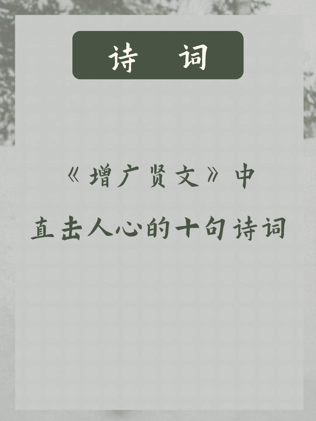 《增广贤文》 | 很残酷但醍醐灌顶的十句