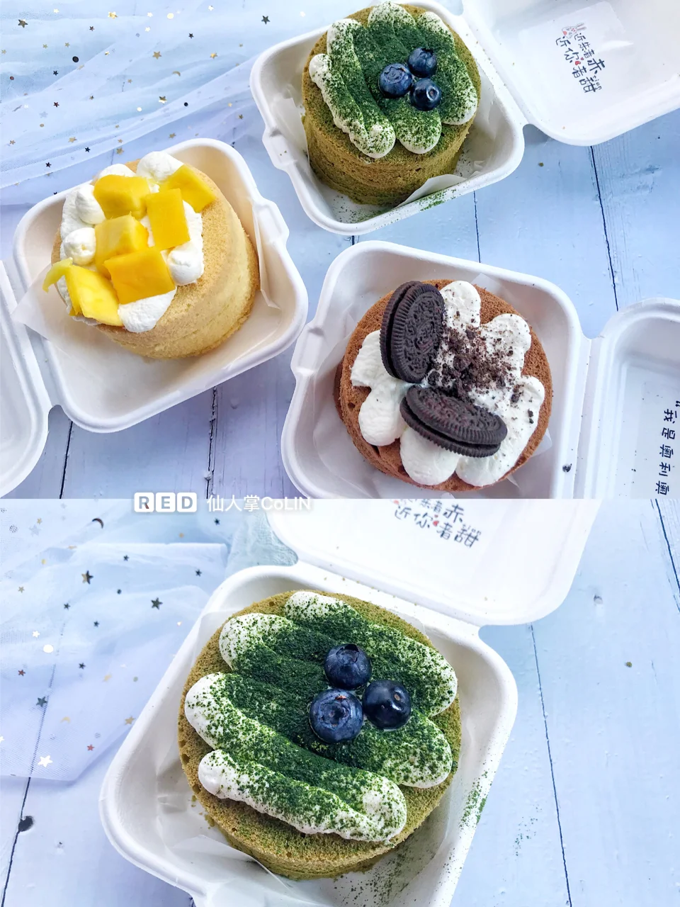 在家自制火遍ins的网红便当盒蛋糕✨内附抹茶、可可戚风
