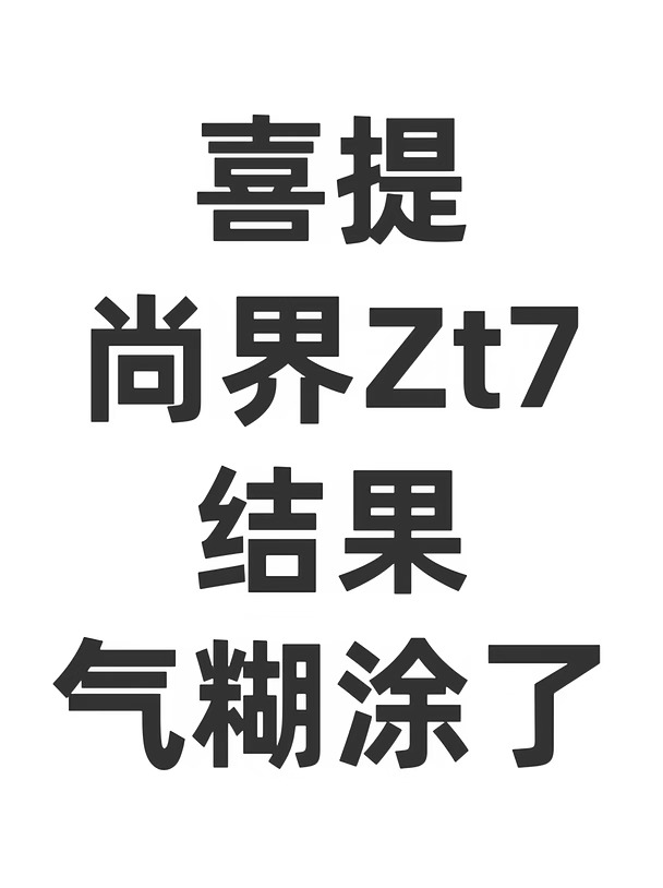 喜提尚界ZT7结果气糊涂了