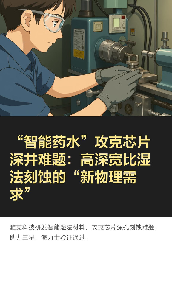 “智能药水”攻克芯片深井难题：高深宽比湿