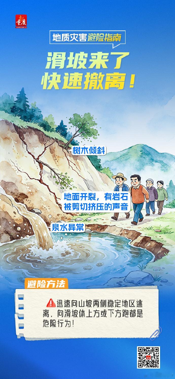 【#群防群治百日攻坚#  | 预计9月份，重庆东部和北部发生地质灾害风险较高（内附避险提醒）】9月2日，中华人民共和国应急管理部发布2026年9月全国自然灾害风险形势，其中提到，预计9月份辽宁东部和西部、吉林东部、重庆东部和北部、四川中部等地发生地质灾害的风险较高，来看详情>> ​