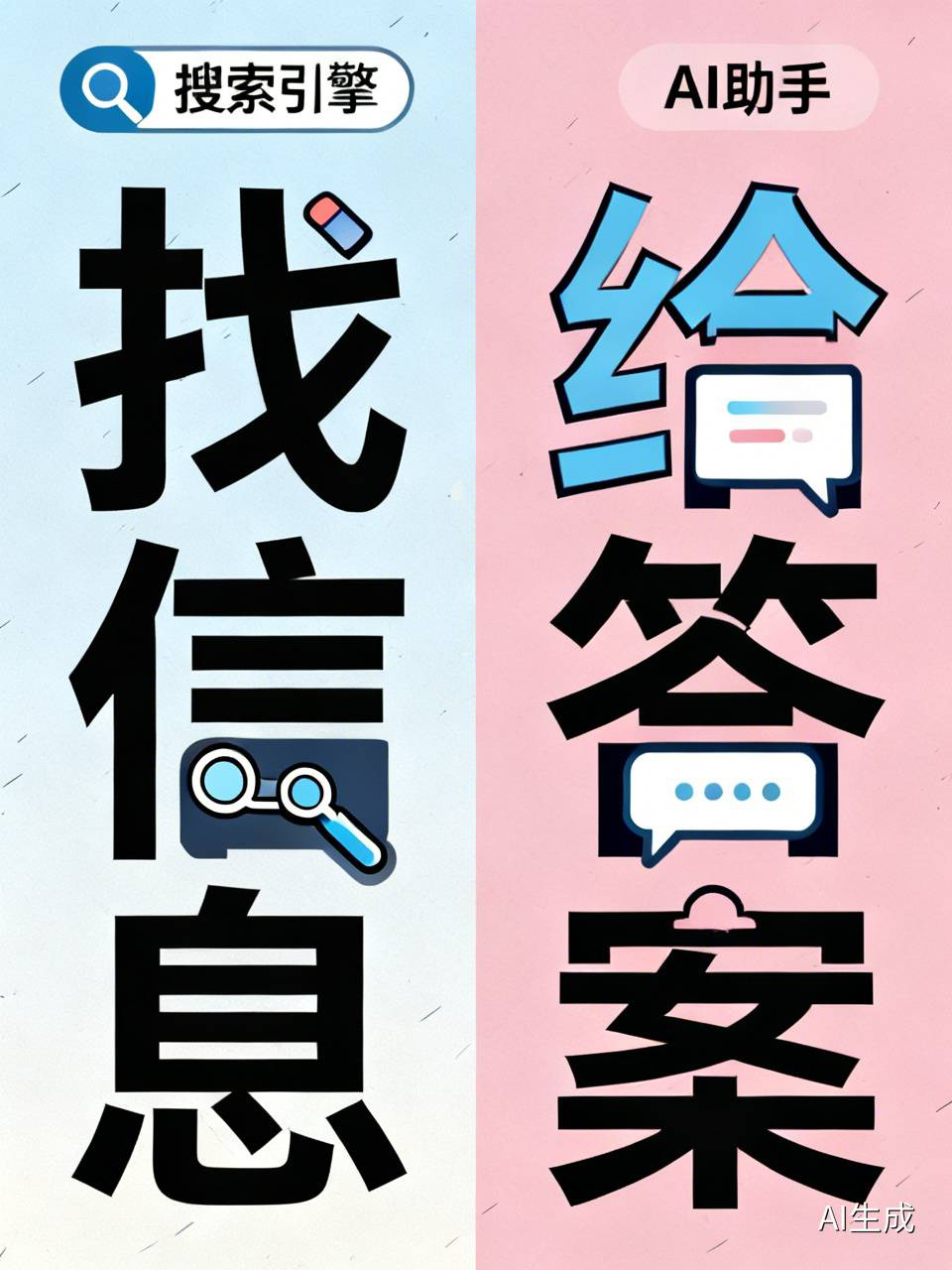 什么时候用百度，什么时候用豆包？分工一次讲清

大家知道，百度、Google、必应是传统搜索引擎，豆包、DeepSeek、元宝是 AI 助手。搜索引擎帮我们“找信息”， AI 助手直接“给答案”。到底什么场景该搜、什么场景该问 AI？一篇给你分清楚。

用百度时，需要输入关键词进行搜索，百度会列出大
