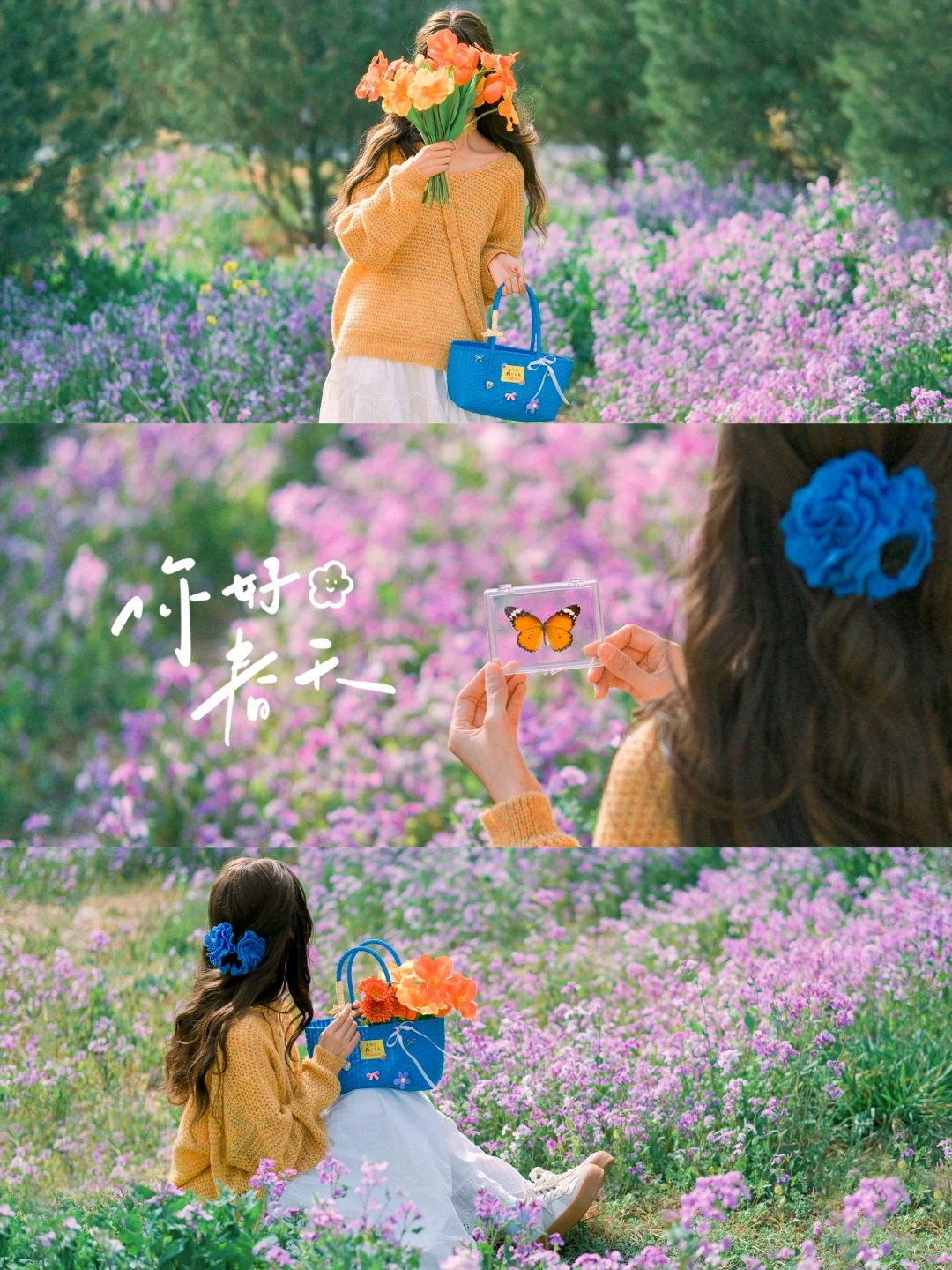 春天出游|花海氛围感拍照|附滤镜调色教程