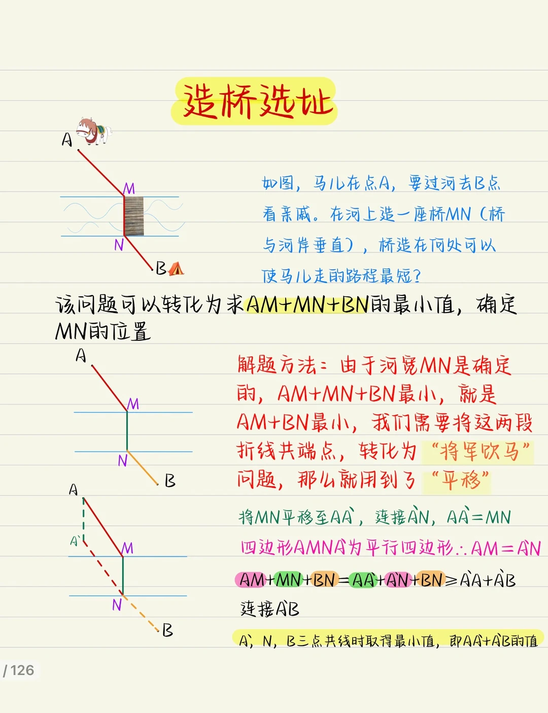 中考最近都考到了：将军溜马，造桥选址