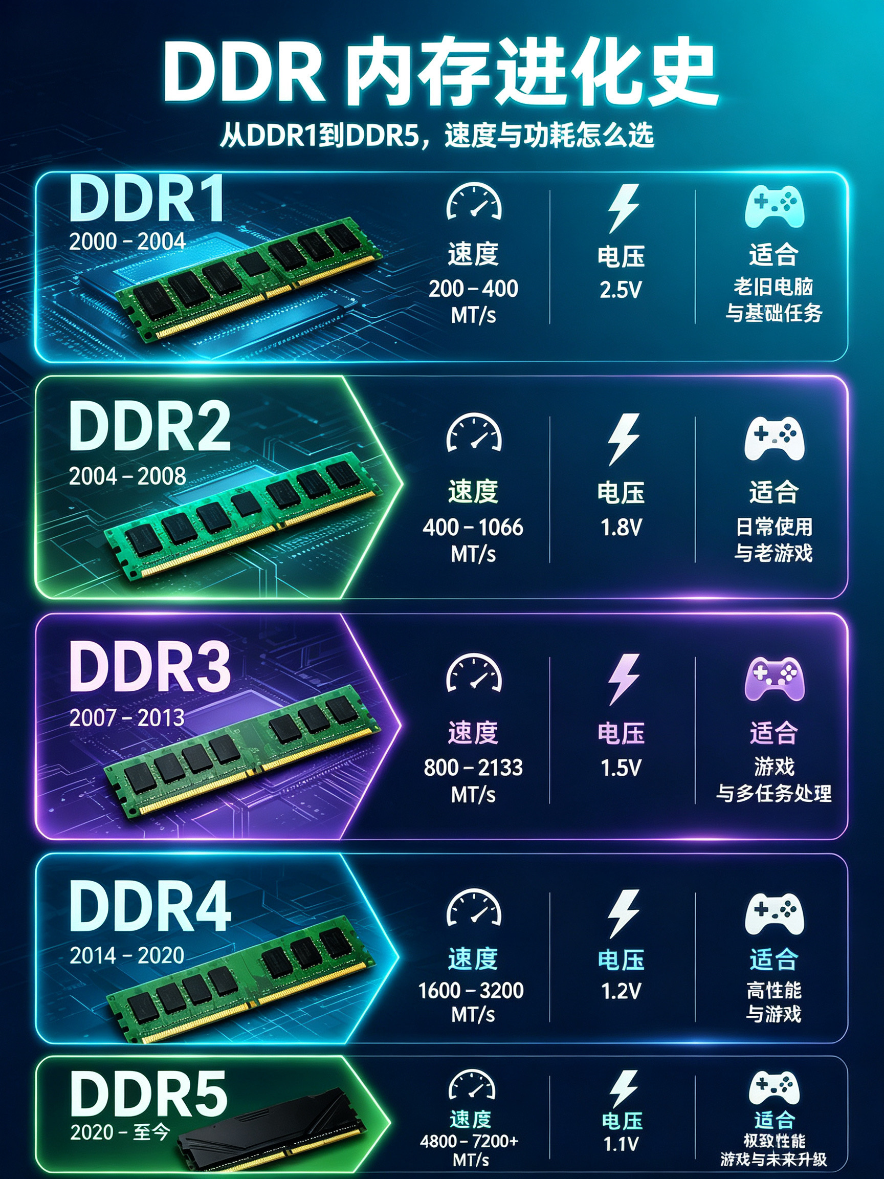 聊聊DDR内存进化史，你用过几代呀✨