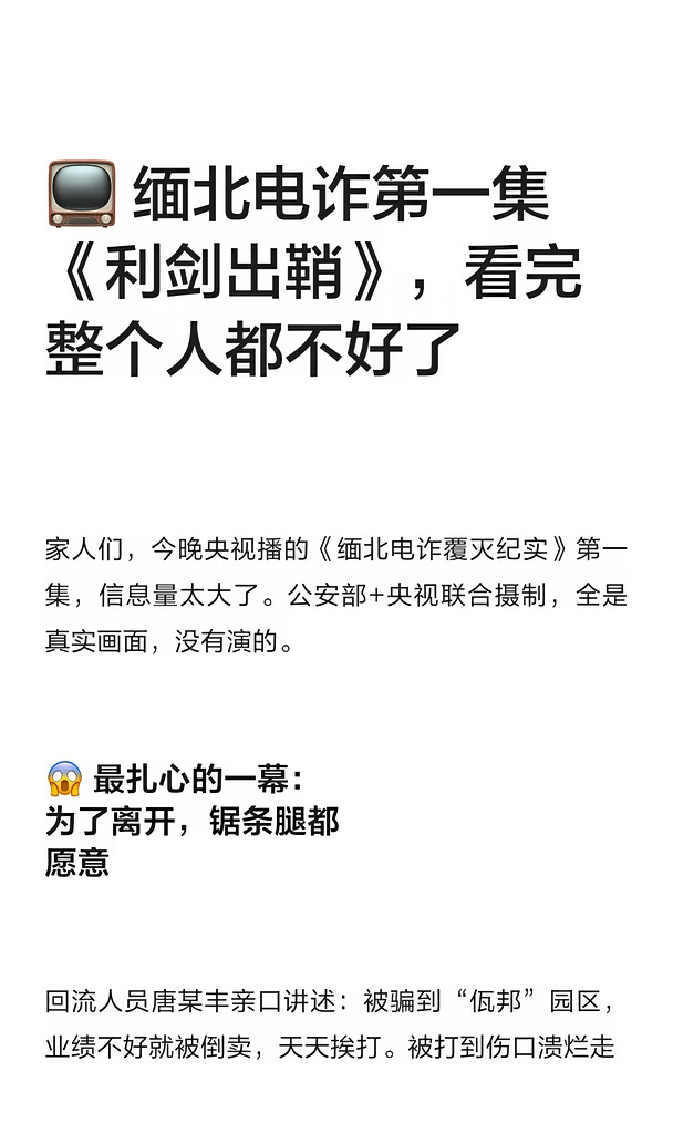 📺 缅北电诈第一集《利剑出鞘》，看完整