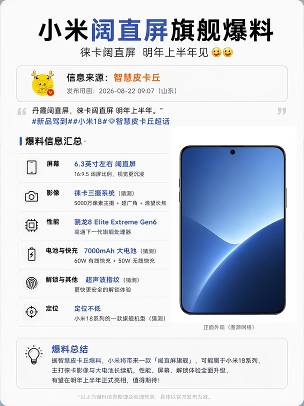 明年发布！没想到小米也要做阔直板手机？！
