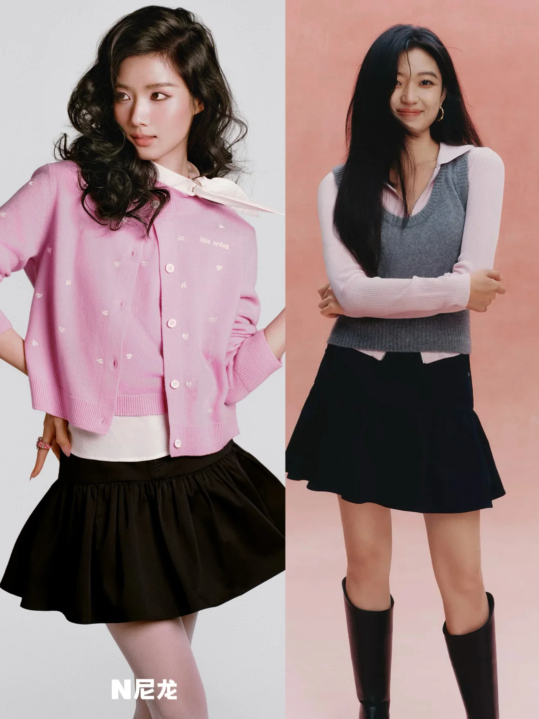 孙千 卢昱晓在早春粉色穿搭上可太有话语权