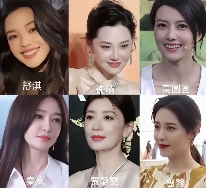 六朵金花，舒淇，许晴，高圆圆，秦岚，贾静雯，曾黎六位美女，一个赛一个漂...