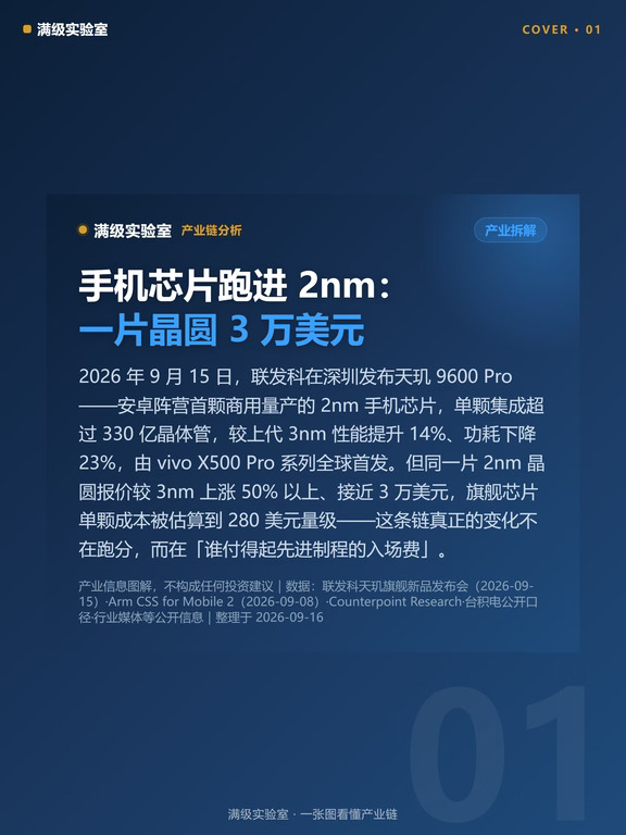 产业拆解|2nm手机芯片，一片晶圆 3 万美元