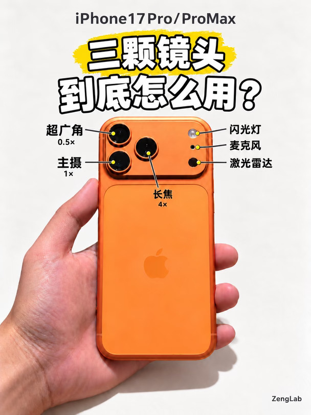 📍 iPhone17Pro的三颗镜头，到底怎么用？