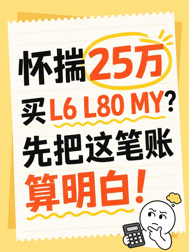 怀揣25万买L6 L80 MY？先把这笔账算明白！