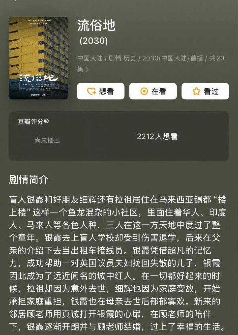 阿嬷的情书 三个主演后续资源都挺不错的！
李思潼 《流俗地》 大ip，原著过硬
王晓慧 《红色密🐴》 总台大剧
王彦桐《抢滩18小时》班底过硬 ​