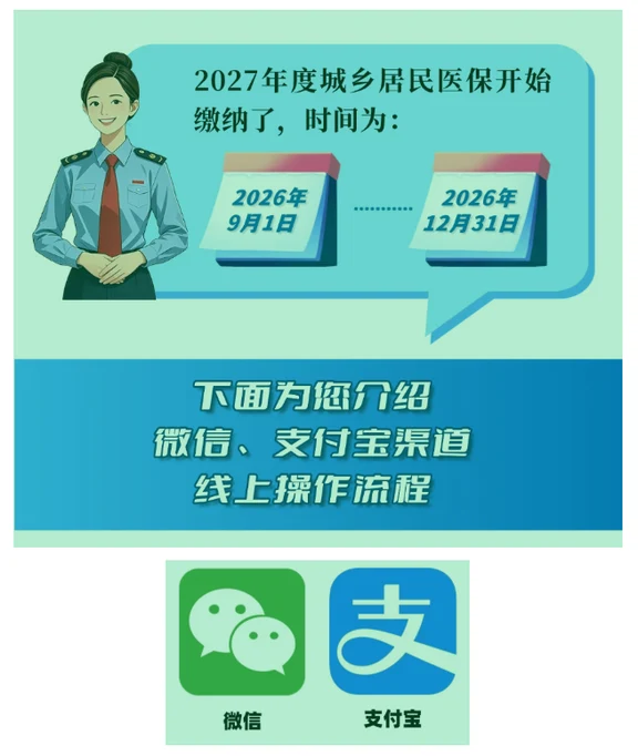 天津市2027年城乡居民基本医疗保险缴费流程