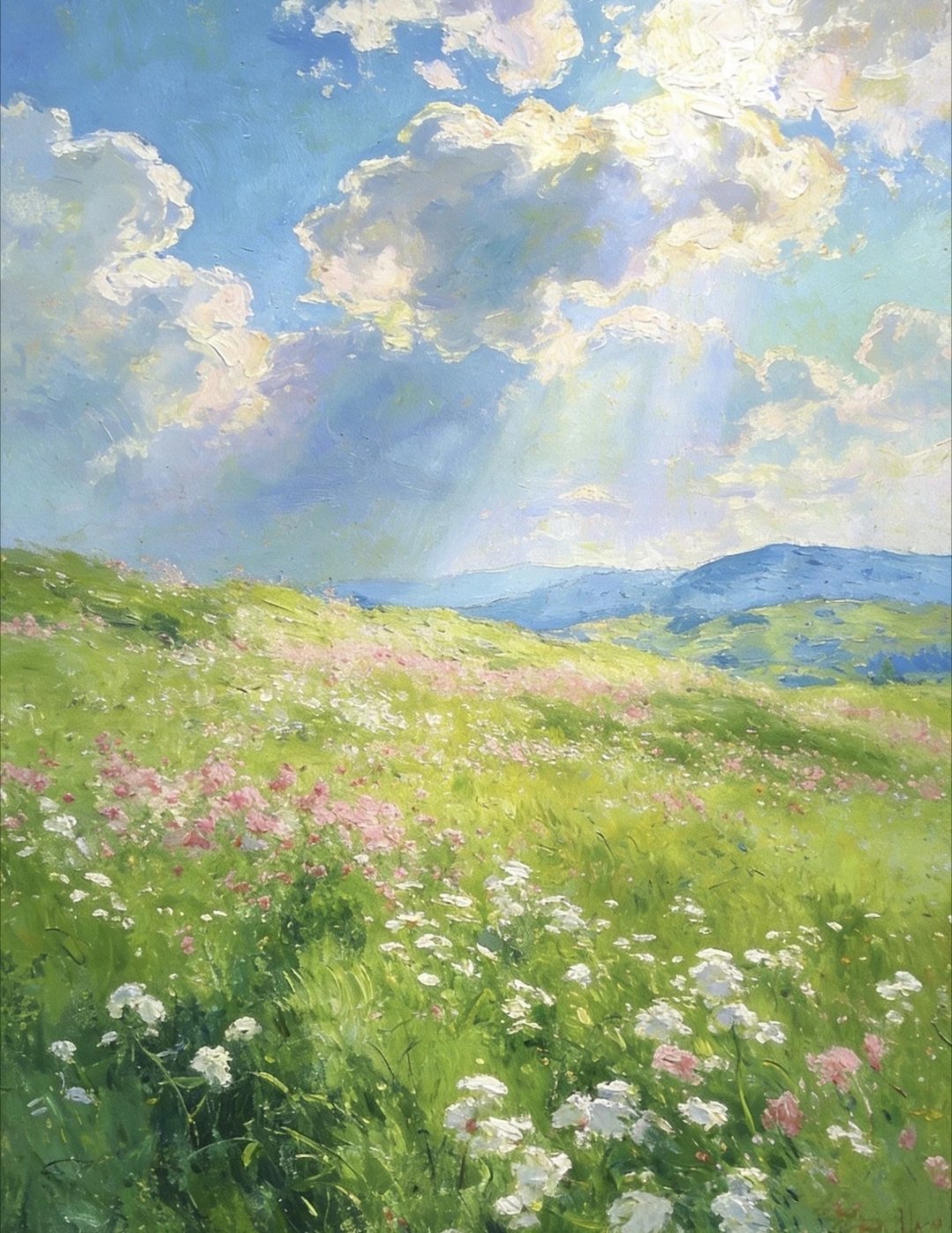 克劳德·莫奈（Oscar-Claude Monet，1840.11.14 —1926.12.5）
法国画家，印象派的创始人、领袖，“印象派”这个名字，就来自莫奈的画《日出·印象》 。
✨核心理念：追逐瞬间的光
以前古典油画大多在画室里画，画得轮廓清晰、线条工整。
莫奈主张户外写生（外光派）：不追求把物体画得清清楚楚，而是捕 ​