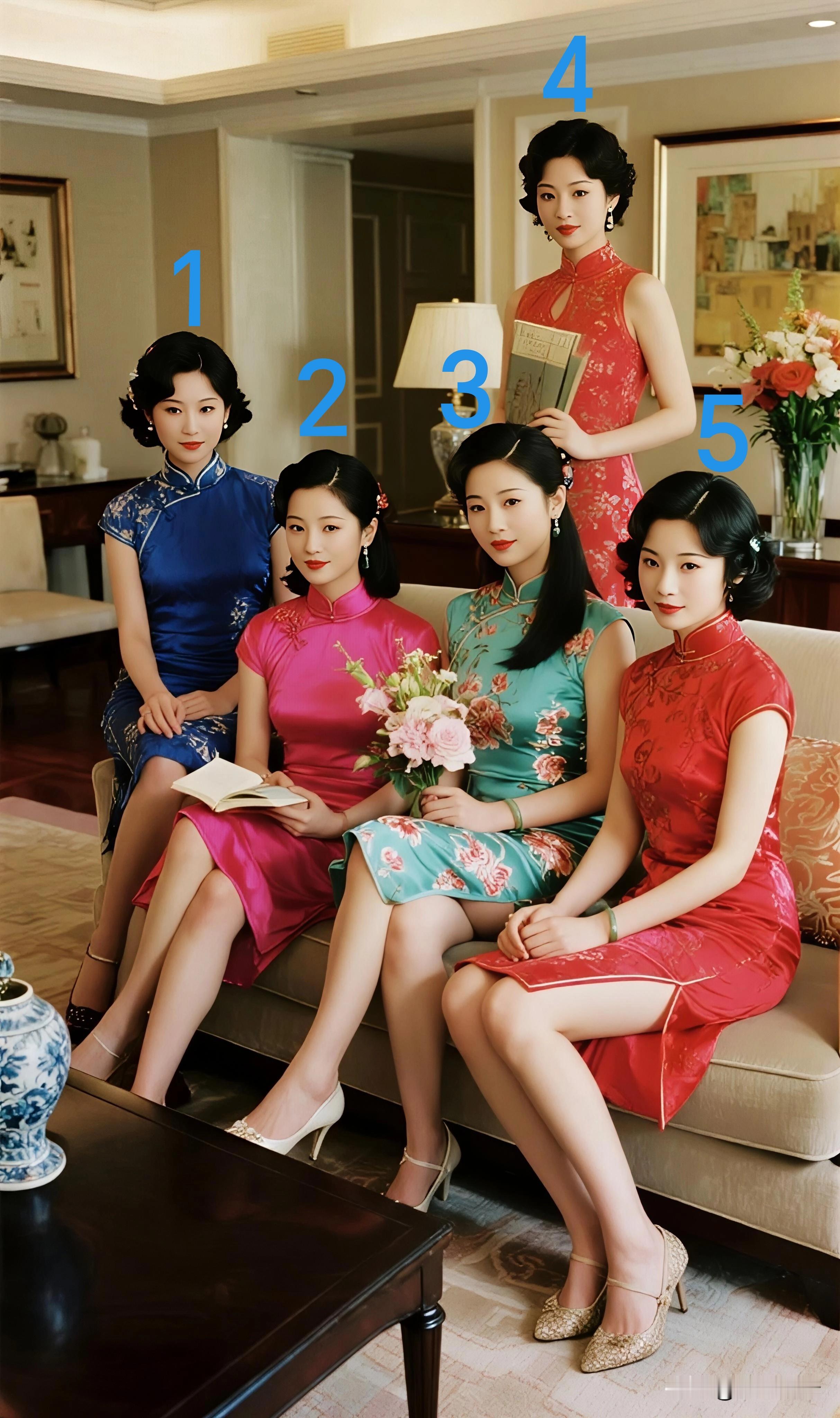 别再看流水线网红了！ 这种看看咱传统新中式美女不香吗？ 1，5号美女旗...