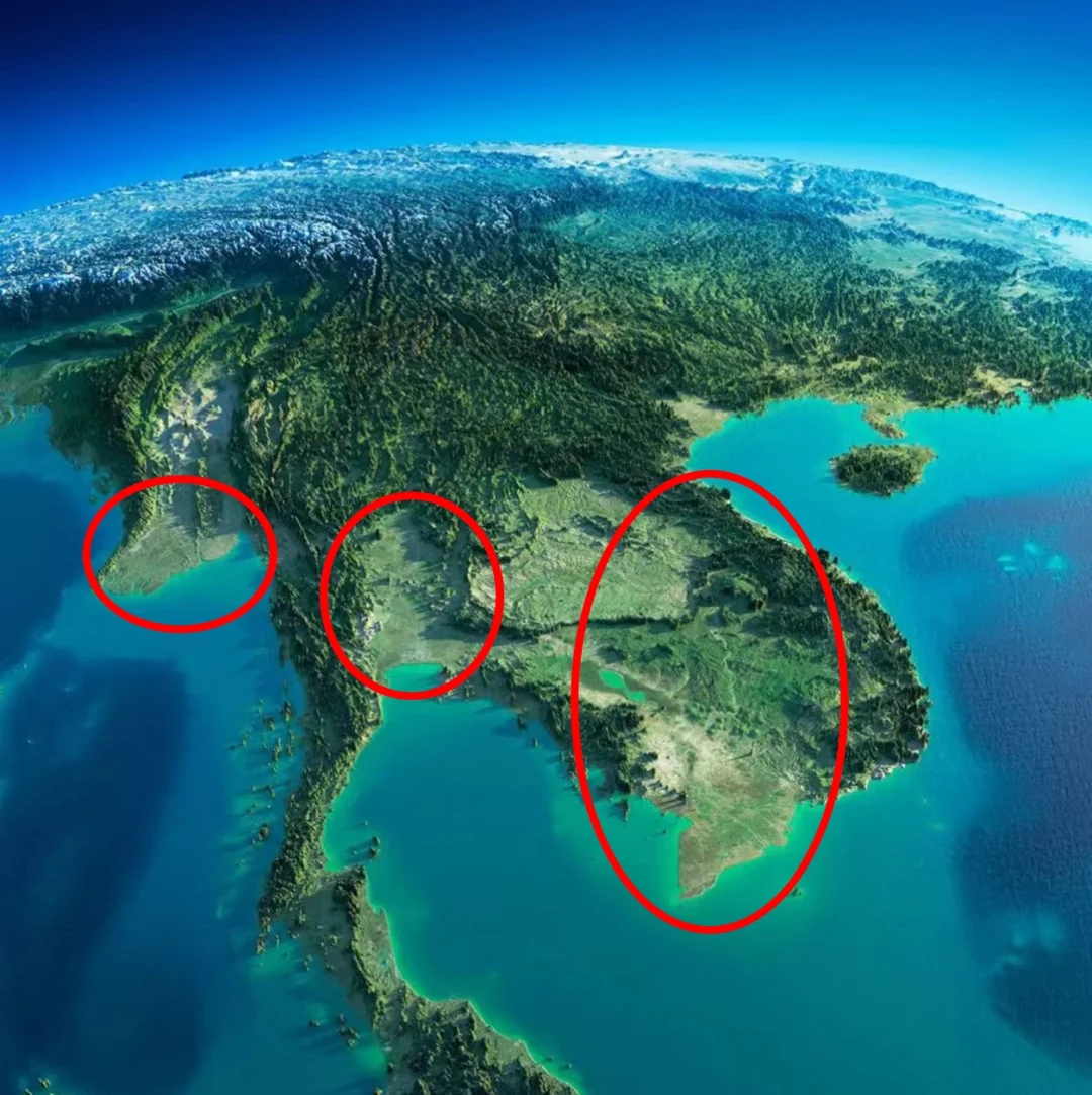 从这张素图看，哪个国家的地形最好？