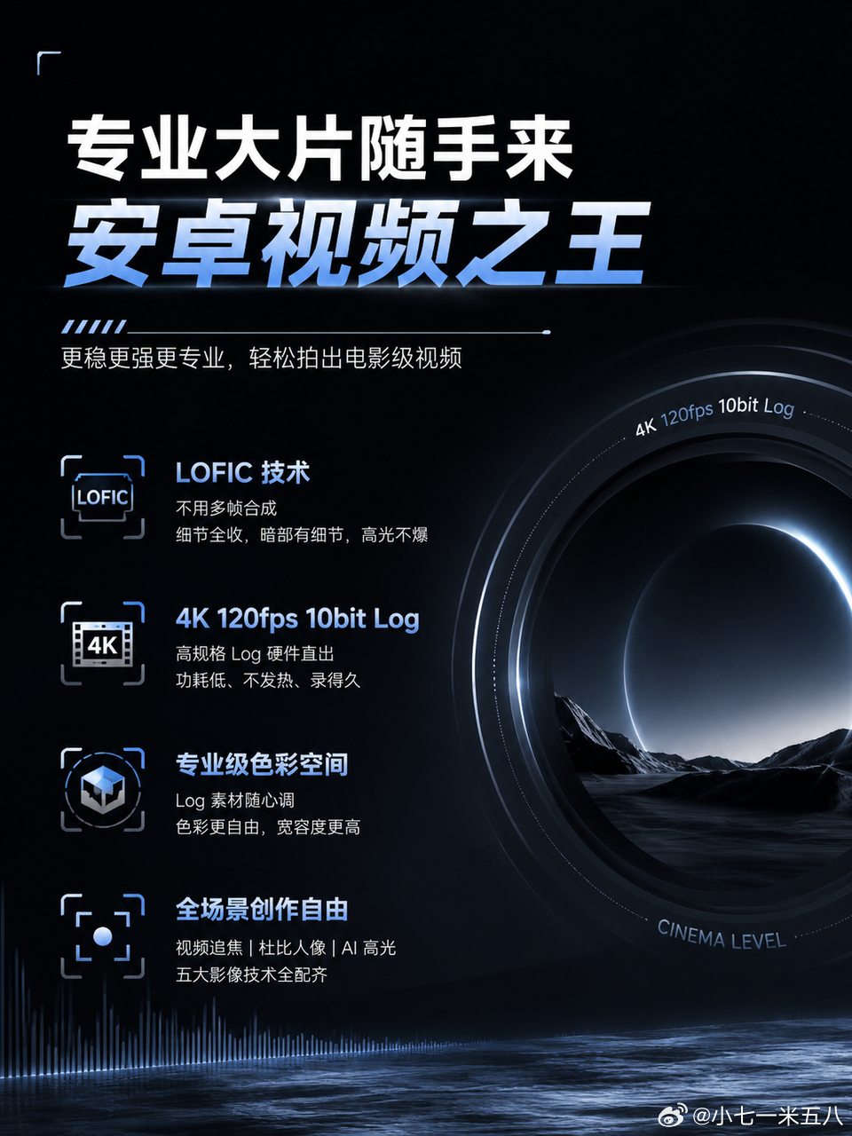 专业玩家的“玩具”，现在随手就能来[挖鼻]
以前用手机拍视频，更多的是追求稳当，不翻车就行，真想拍出惊艳的作品，还得上网看别人的“邪修”。

但稳健也意味着亮点不足，很多人拍出来色彩平，动态范围不够，一调色就断层。专业玩家都是外接监视器、用专业相机、还得会套LUT。门槛高得离谱。
X500 Pr ​