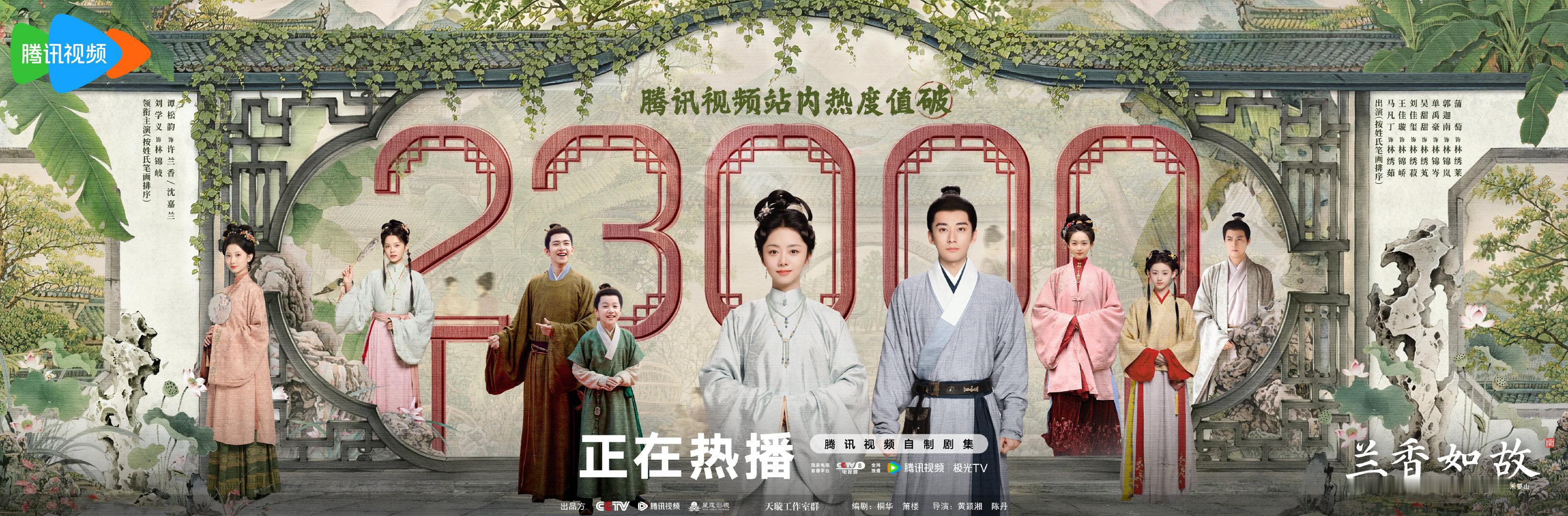 大管家带喜讯已至！恭喜#兰香如故腾讯视频站内热度值破23000# ！热度一路飙升[棒]看院里众人于岁月起落间寻得前路生机，满园故事熠熠生辉，与各位同喜同贺！#兰香如故# 每晚21:30，锁定CCTV-8正在热播！ ​