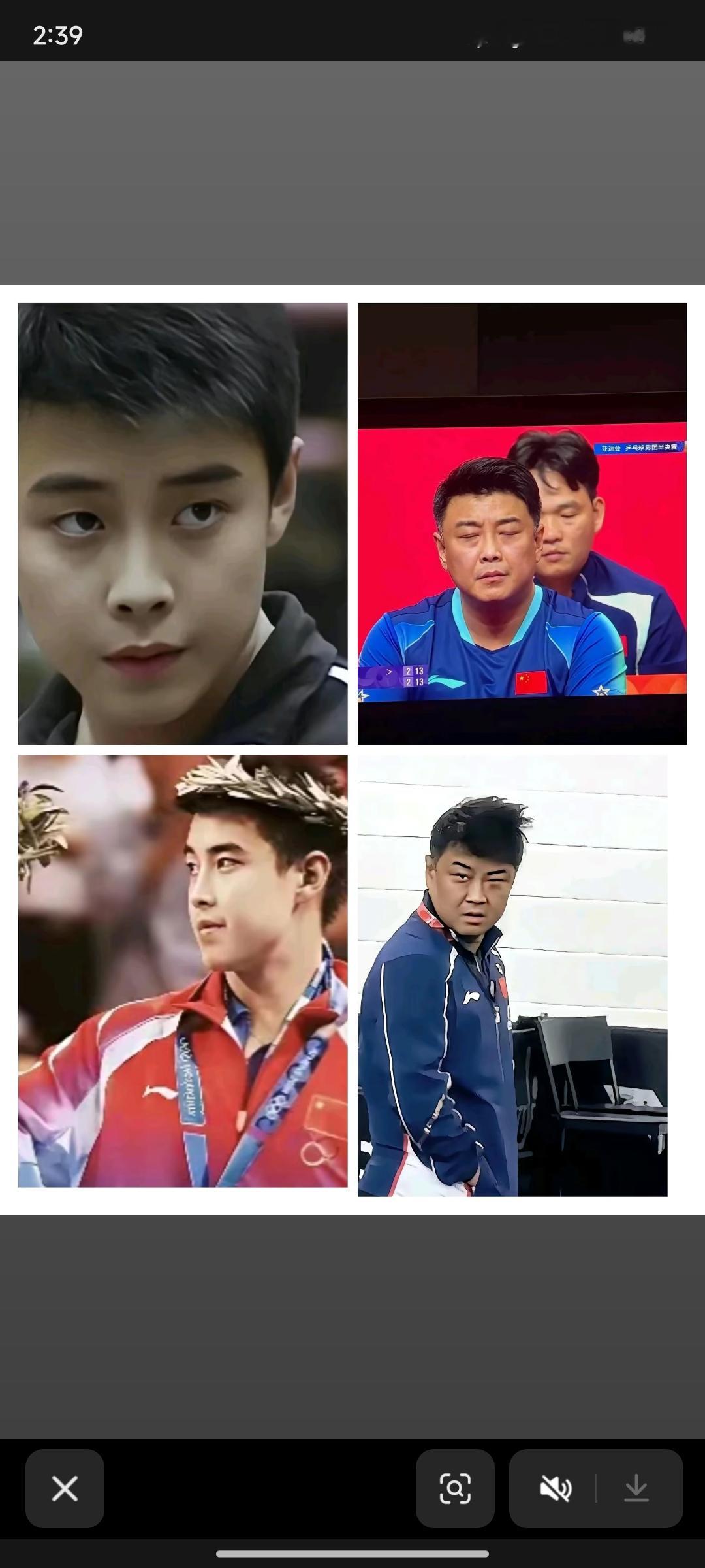 这才当了几年的教练，王皓咋成这样了？
以前可是国乒“王祖贤”啊，现在憔悴的不成样了。

现在也是不顾形象了，头发都是在看台上抓的吧。

再看看马龙，两个人的反差真是大，难怪马龙不想当教练了，这教练谁当谁老的快。