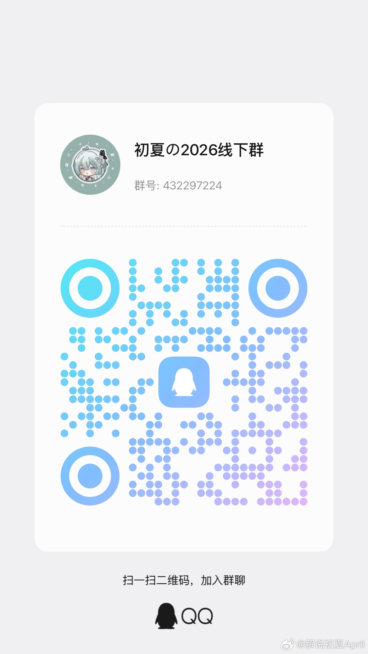 这次的线下群～每天都有签名，具体时间群内会通知～祝大家抢票顺利，观赛愉快[园丁]憨憨包初夏[超话] ​​​