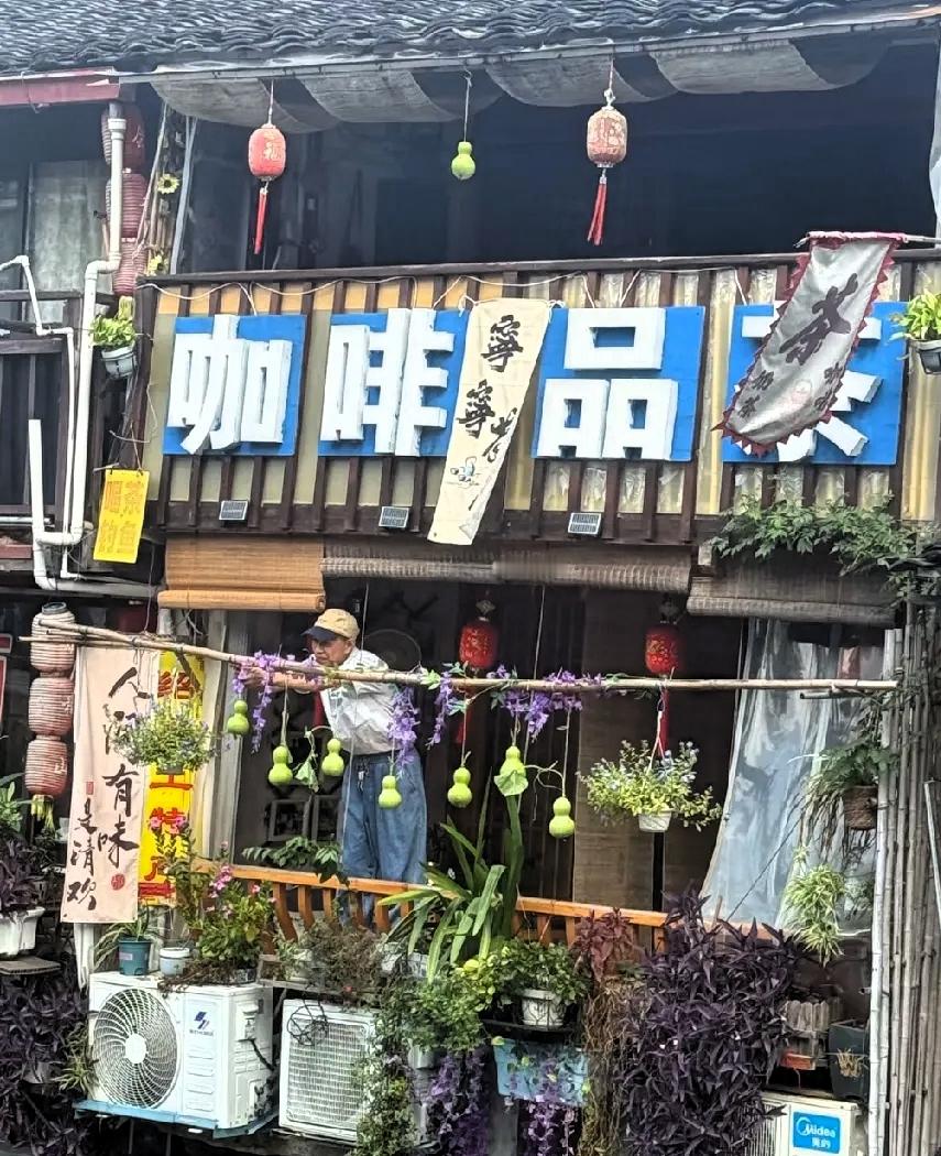 绍兴“葫芦娃”刚被剪，隔壁咖啡店连夜挂出七个新的！这泼天的流量，接得住吗？
昨天，绍兴“葫芦娃爷爷”不知为啥，亲手把店门口的七个葫芦娃全剪了。网友直接炸锅：“我还没打卡呢！”“我的童年回忆没了！”评论区一片扼腕叹息。
结果你猜怎么着？隔壁咖啡店，动作比闪电还快——今早店门口齐刷刷挂出七个新葫芦！大的