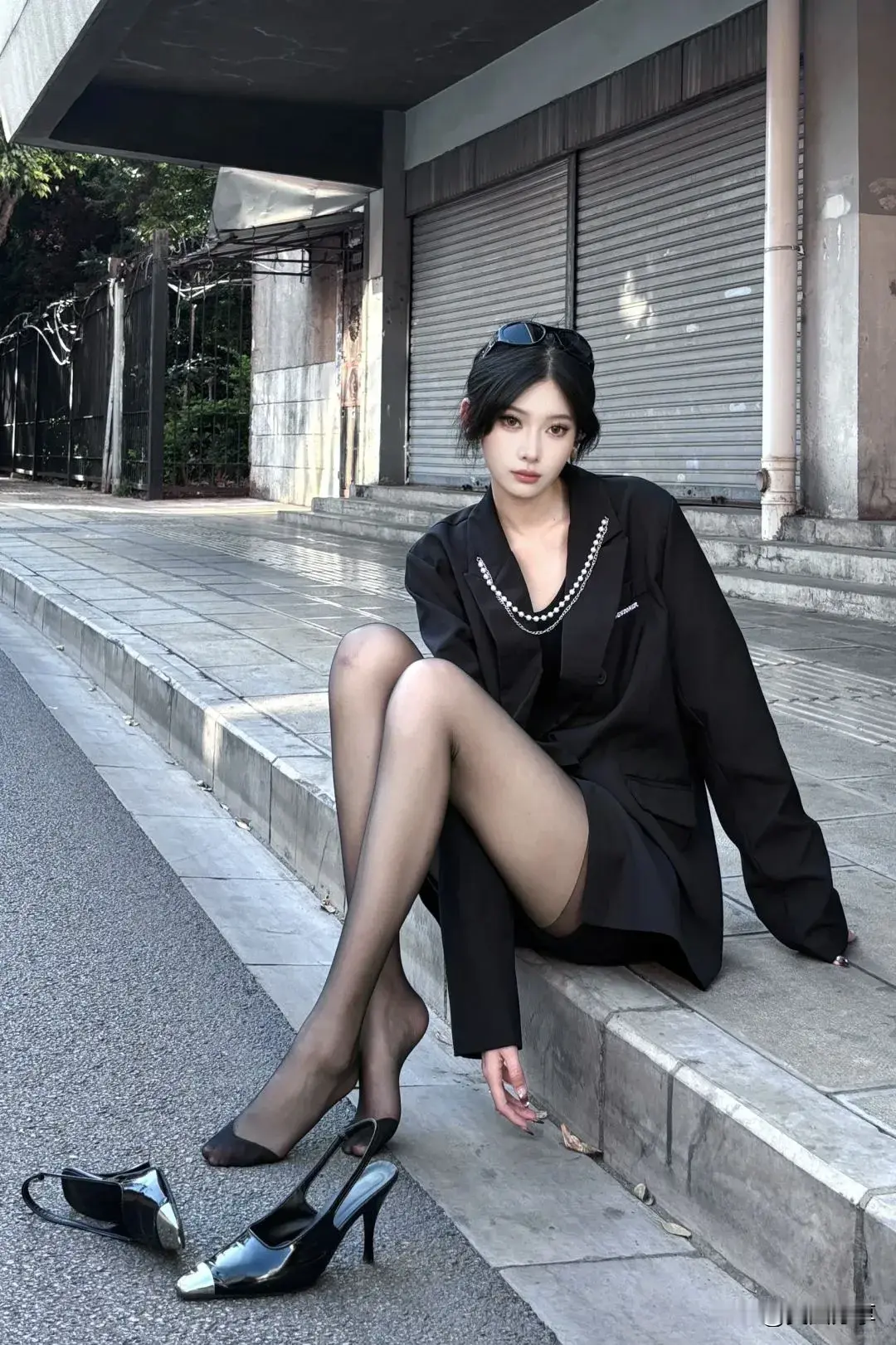 性感冷艳黑丝女郎，气场全开🌹