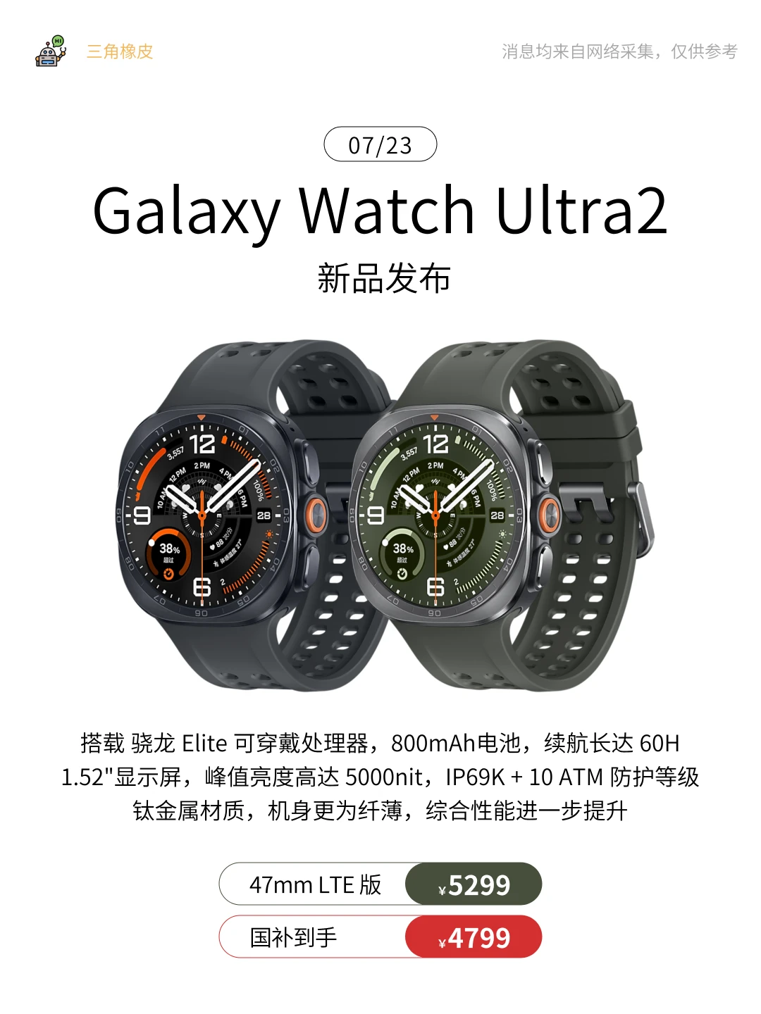 7.23数码新品发布🔥Galaxy Watch Ultra2