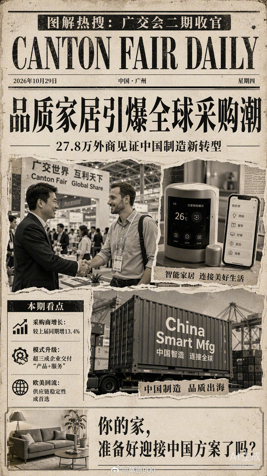 第140届广交会第二期收官，27.8万境外采购商到场，数据确实漂亮。
但比起单纯的订单增长，更值得琢磨的是外商采购逻辑的转变：从死磕价格转向看重技术方案和供应链稳定性。
这就像咱们在高原自驾选车，不看广告纸面上的最大马力，就看它在缺氧极寒的无人区里能不能稳得住。
这次广交会上，超3600家专精 ​
