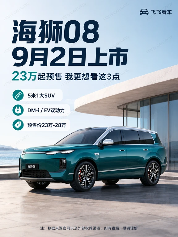 23万起的海狮08来了，900km续航+云辇-A