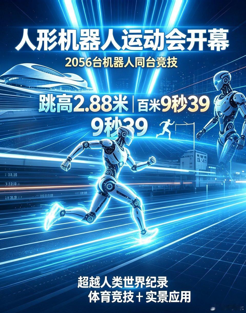 炸裂！世界人形机器人运动会在北京开幕💥
 
8月22日，第二届世界人形机器人运动会于北京国家速滑馆正式开幕。
六大洲16国，666支队伍、2056台机器人同台竞技，规模相比上一届大幅扩容，把体育竞技和实景产业应用结合在一起。
 
🔥两大纪录直接超越人类：
国产人形机器人表演环节，原地跳高2.88米， ​