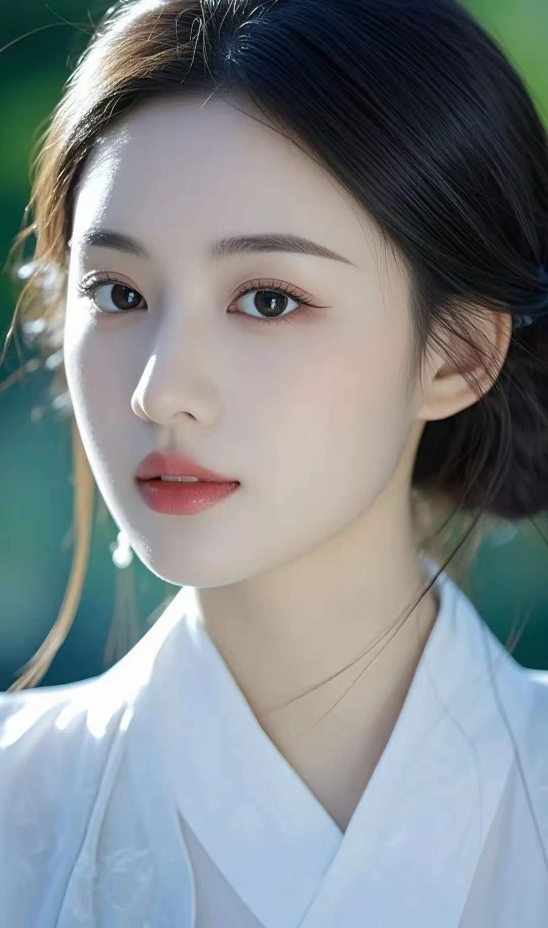 这位女子的气质真的太出尘啦！ 像从江南烟雨中走出来的佳人， 清淡又惊艳！