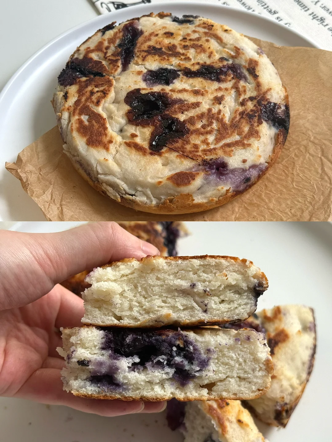 改进了网友的配方后……蓝莓脆皮大米年糕🥞