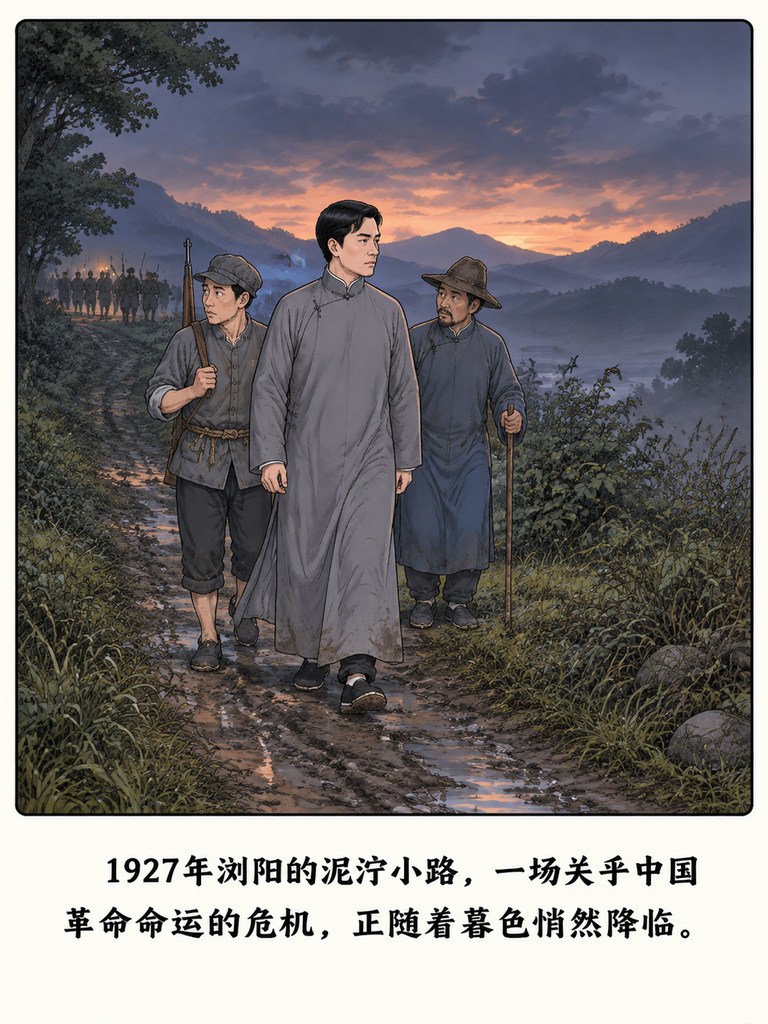 1927年浏阳，34岁的毛泽东被民团按在泥路上，绳子勒进手腕，要押去团防局枪毙这是中国革命差点断掉的两百米生死路。

他掏借的几十块银元塞给雇来的兵换生机，可队长拦住了；离团防局不到两百米，猛地挣开滚进水塘草丛，连头埋进去。

追兵带农民搜了五六次，绑腿都擦到他脸，他愣是没动。

后来赤脚翻山，剩最