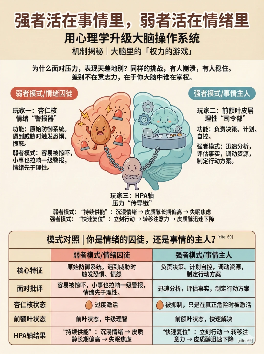 强者活在事情里，弱者活在情绪里！