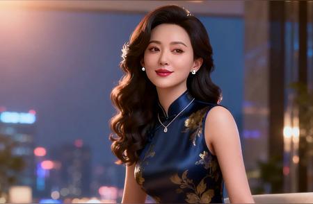 优雅都市女性，夜晚的迷人风采