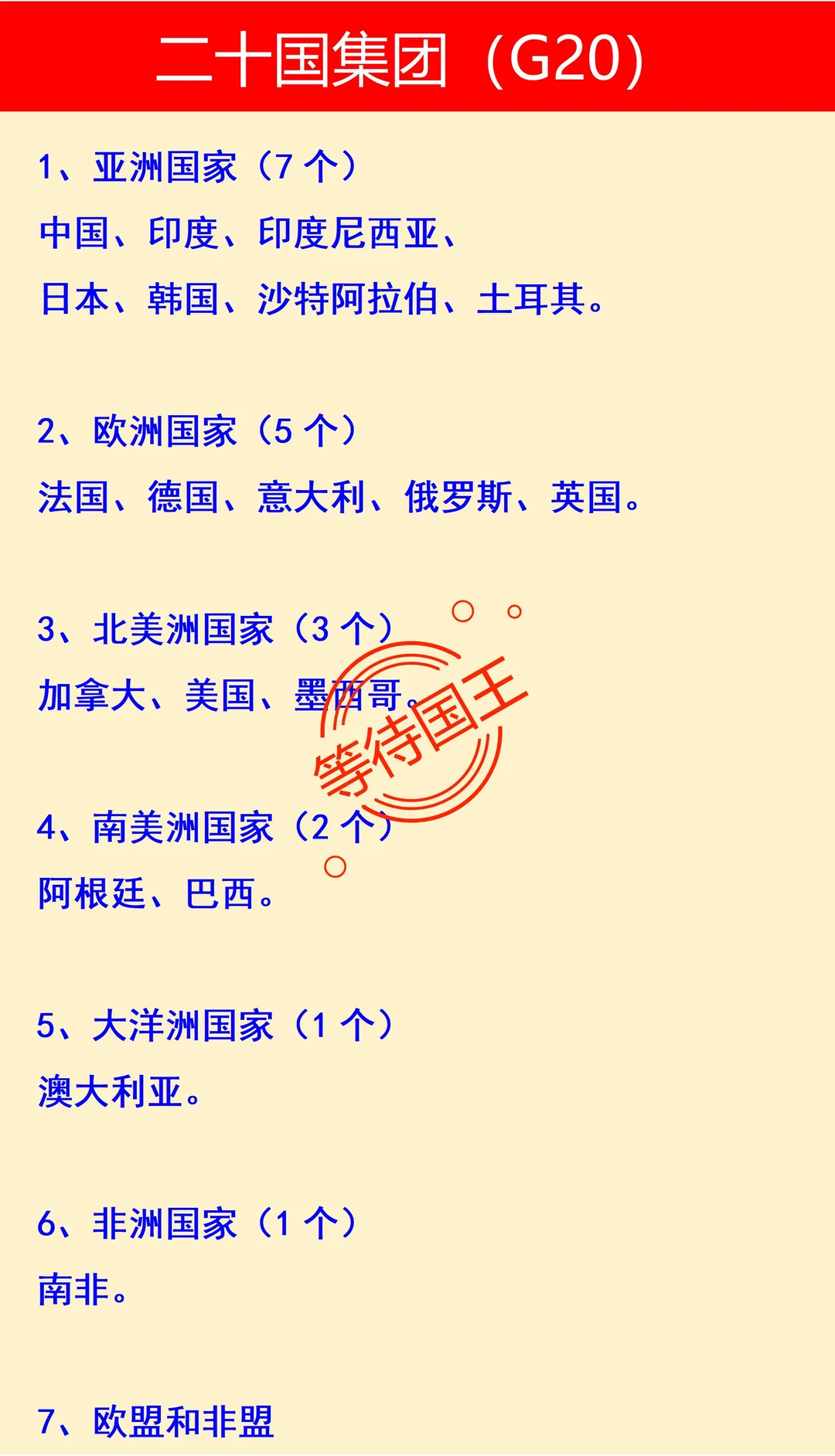 G20只有19个国家。