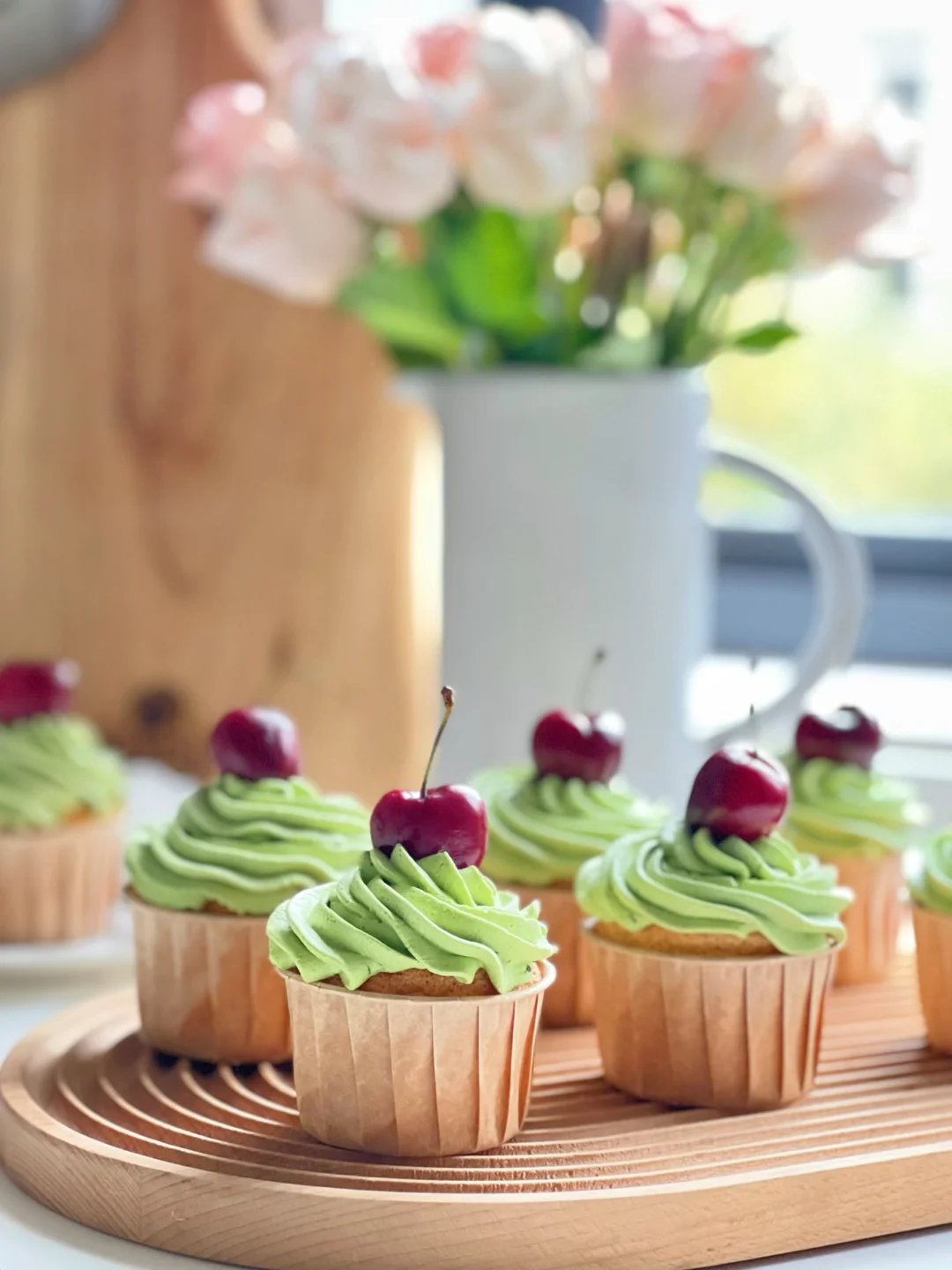 圣诞🎄风｜樱桃🍒抹茶杯子蛋糕