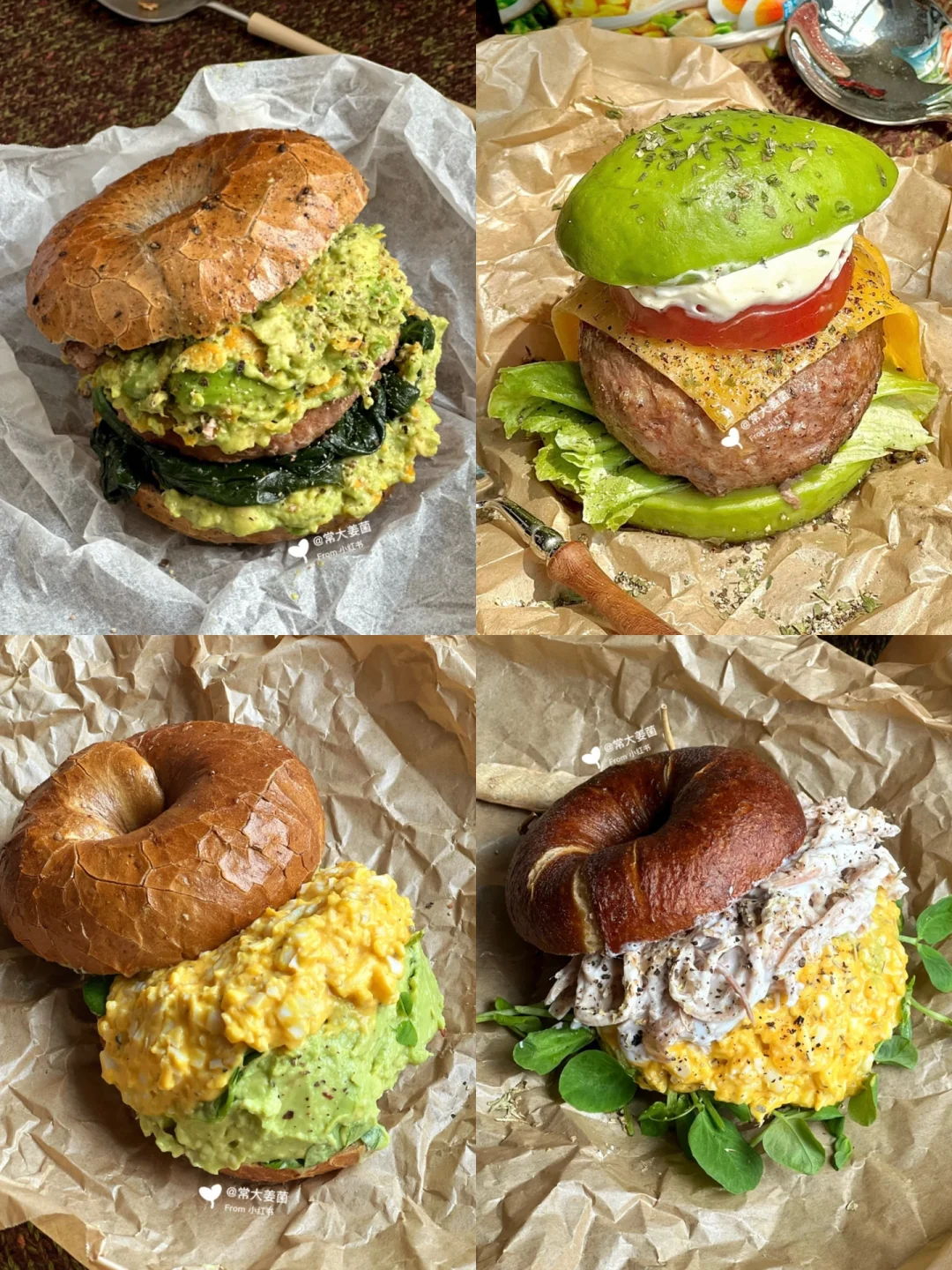 干饭人挚爱篇！一口塞不下贝果三明治🥑🥯