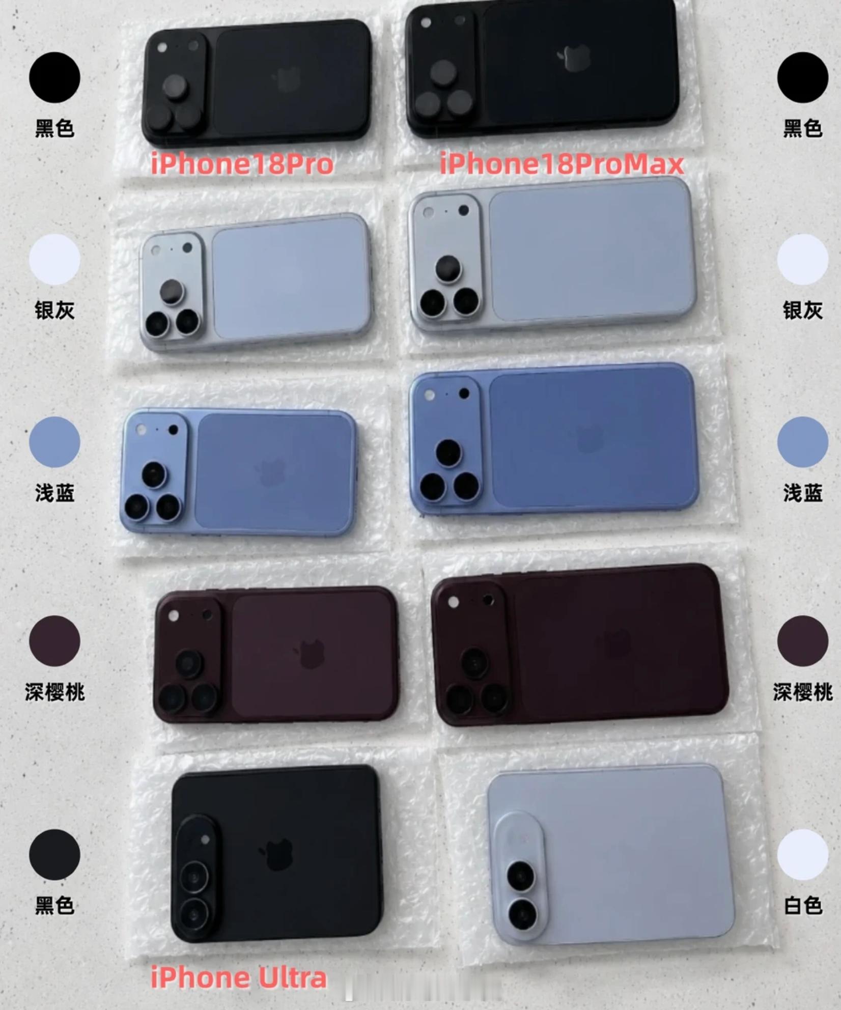#iPhone18Pro系列六大升级#
9to5Mac把iPhone 18 Pro系列的爆料汇总成六大升级：灵动岛缩小、补上代色差、新增樱桃红新色，首发2nm A20 Pro芯片并首次用上晶圆级封装，可变光圈主摄，相机按键简化，自研C2基带首发，Pro Max电池增约10%续航有望刷新纪录。
这代苹果基本不动外观，把料全堆在芯片、影像、 ​