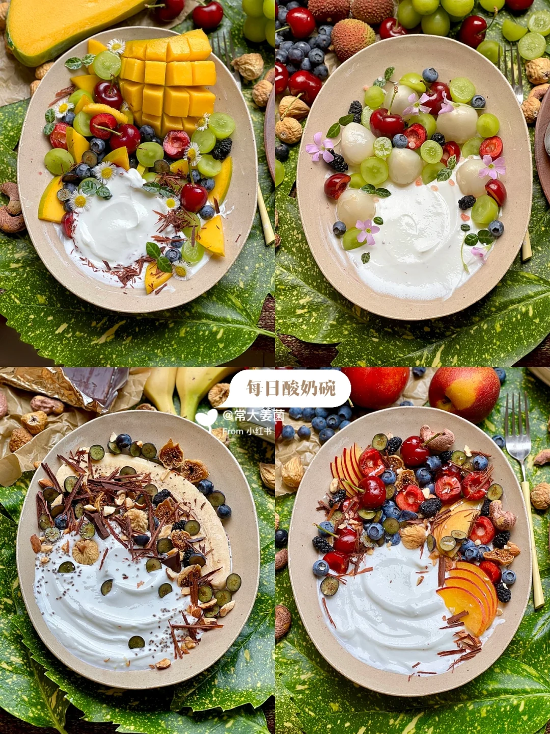 夏日减脂秘籍！水果酸奶碗🍒🫐🍑🍈🍇