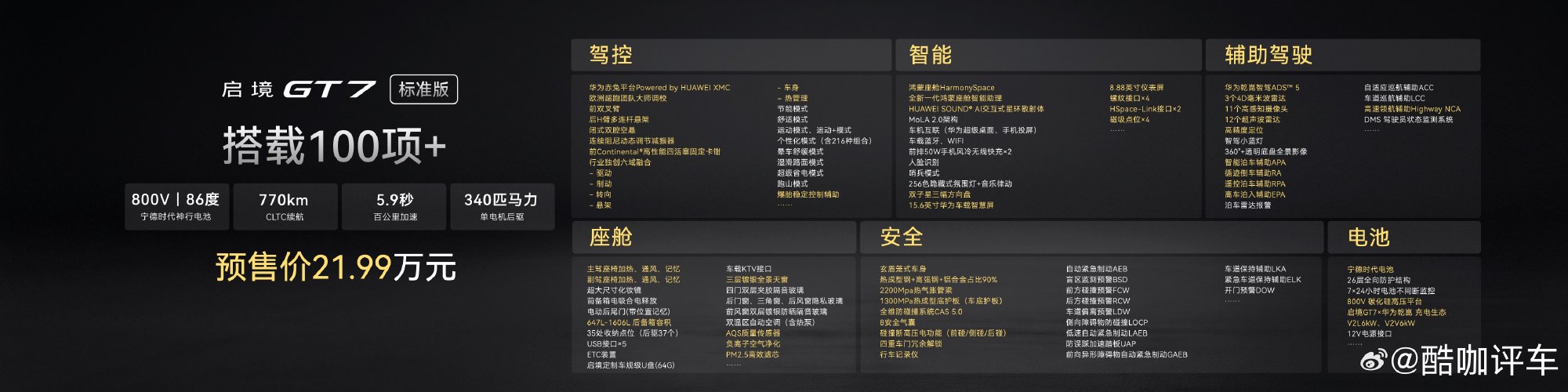 新一代智能猎装启境GT7已经正式发售，官方指导价定在20.99万-32...